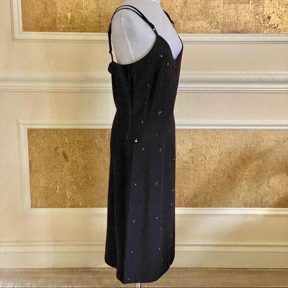 DOLCE & GABANA gray beaded wool midi dress M - Picture 5 of 16